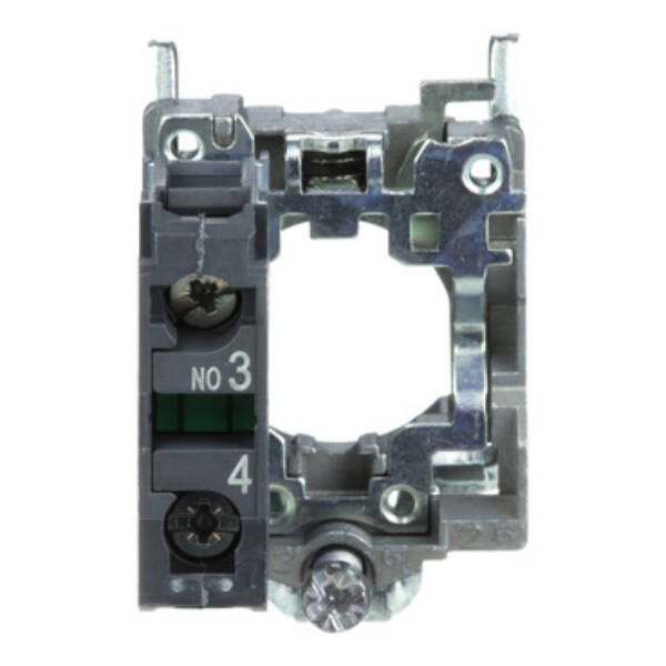 Single contact block with body/fixing collar, metal, screw clamp terminal, 1 NO - Schneider Electric - ZB4BZ101