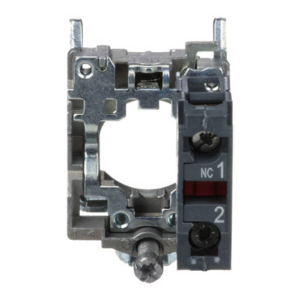Single contact block with body/fixing collar, metal, screw clamp terminal, 1 NC - Schneider Electric - ZB4BZ102