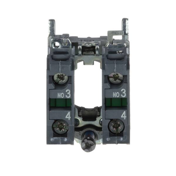 Single contact block with body/fixing collar, metal, screw clamp terminal, 2 NO - Schneider Electric - ZB4BZ103