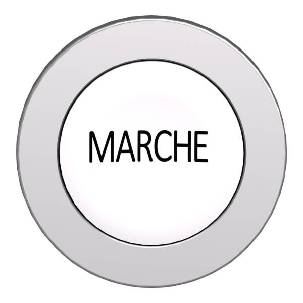 Head for non illuminated push button, Harmony XB4, flush mounted white flush caps pushbutton black marked marche - Schneider Electric - ZB4FA142