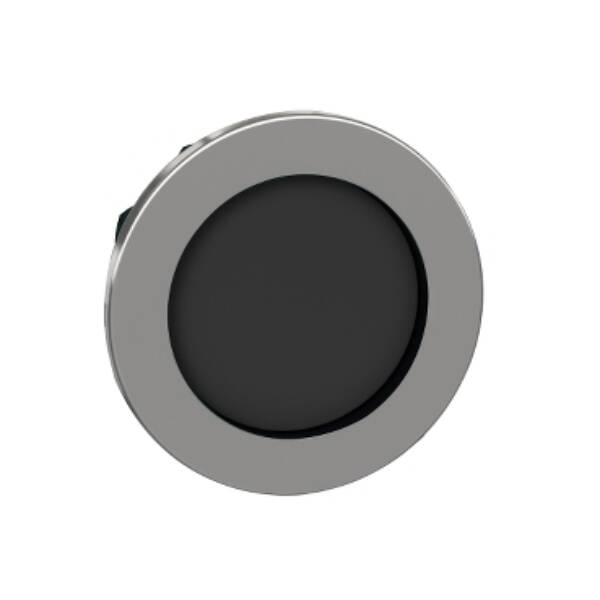 Head for non illuminated push button, Harmony XB4, flush mounted black pushbutton recessed - Schneider Electric - ZB4FA26