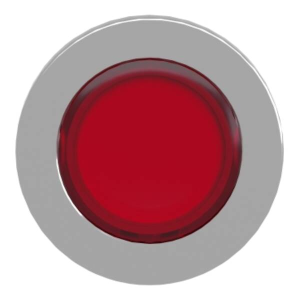 Head for illuminated push button, Harmony XB4, metal, red flush mounted, 30mm, universal LED, for legend of insertion - Schneider Electric - ZB4FA48