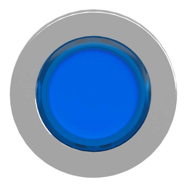 Head for illuminated push button, Harmony XB4, metal, blue flush mounted, 30mm, universal LED, for legend of insertion - Schneider Electric - ZB4FA68