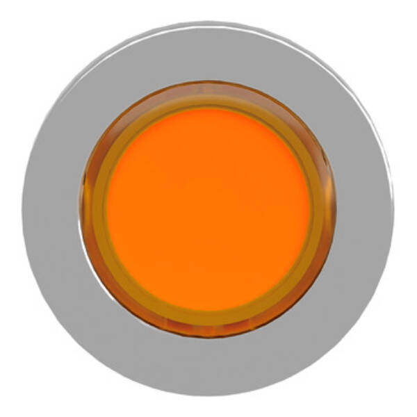 Head for illuminated push button, Harmony XB4, metal, orange flush mounted, 30mm, universal LED, unmarked - Schneider Electric - ZB4FH053