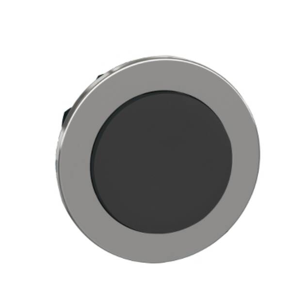 Head for non illuminated push button, Harmony XB4, flush mounted black projecting pushbutton push - Schneider Electric - ZB4FH2