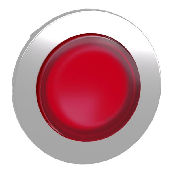 Head for illuminated push button, Harmony XB4, metal, red projecting, 30mm, universal LED, push-push, unmarked - Schneider Electric - ZB4FH43