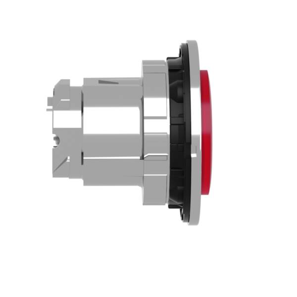 Head for illuminated push button, Harmony XB4, metal, red projecting, 30mm, universal LED, push-push, unmarked - Schneider Electric - ZB4FH43