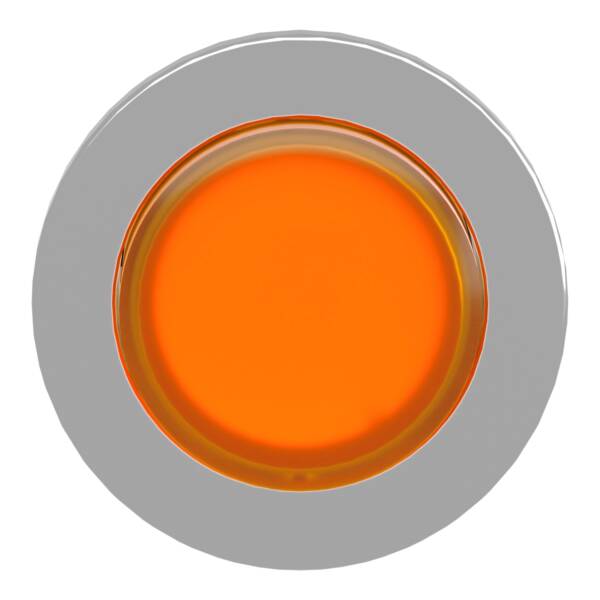 Head for illuminated push button, Harmony XB4, metal, orange projecting, 30mm, universal LED, push-push, unmarked - Schneider Electric - ZB4FH53