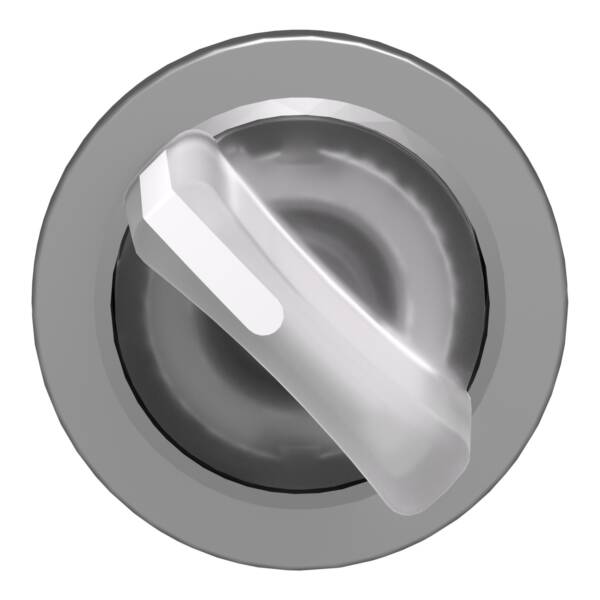 Head for illuminated selector switch, Harmony XB4, metal, white handle, 30mm, universal LED, 2 positions, stay put - Schneider Electric - ZB4FK1213