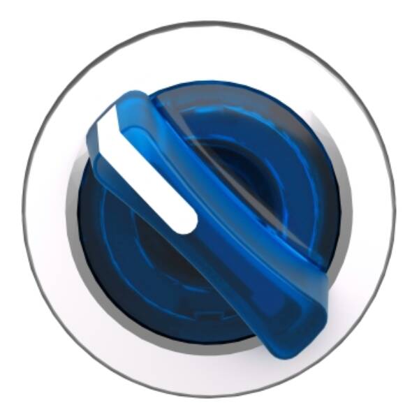Head for illuminated selector switch, Harmony XB4, metal, blue handle, 30mm, universal LED, 2 positions, stay put - Schneider Electric - ZB4FK1263