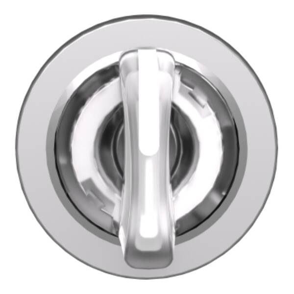 Head for illuminated selector switch, Harmony XB4, metal, white handle, 30mm, universal LED, 3 positions, to center - Schneider Electric - ZB4FK1513