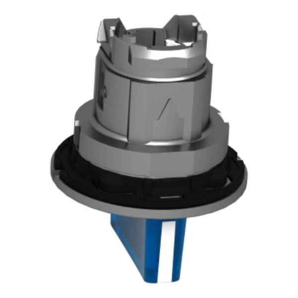 Head for illuminated selector switch, Harmony XB4, metal, blue handle, 30mm, universal LED, 3 positions, to center - Schneider Electric - ZB4FK1563