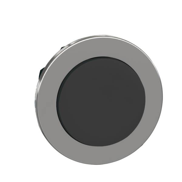 Head for non illuminated push button, Harmony XB4, flush mounted black projecting pushbutton - Schneider Electric - ZB4FL2