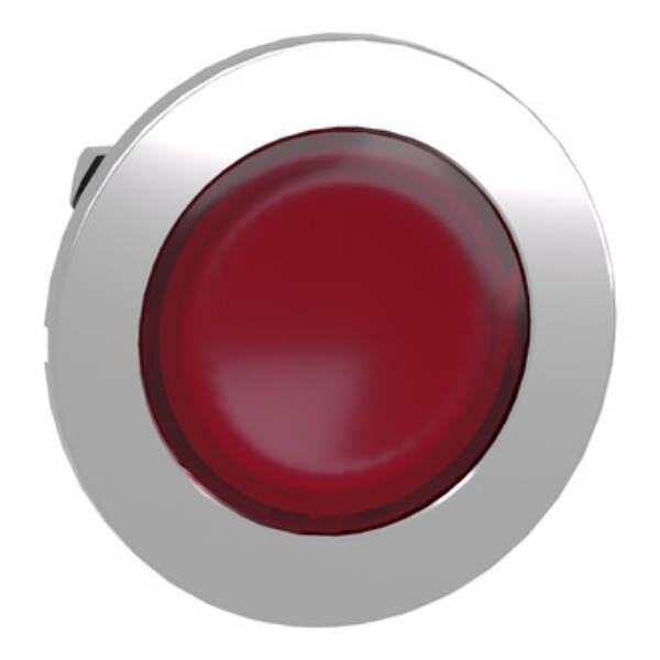 Head for pilot light, Harmony XB4, flush mounted, red, 30mm, with plain lens, universal LED - Schneider Electric - ZB4FV043