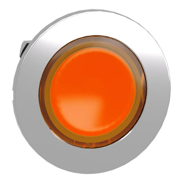 Head for pilot light, Harmony XB4, metal, orange flush mounted, 30mm, universal LED, plain lens - Schneider Electric - ZB4FV053