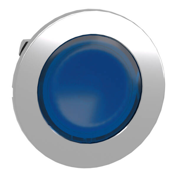 Head for pilot light, Harmony XB4, metal, blue flush mounted, 30mm, universal LED, plain lens - Schneider Electric - ZB4FV063