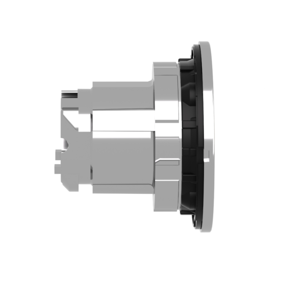 Head for illuminated push button, Harmony XB4, metal, yellow flush, 30mm, universal LED, stay put, plain lens, unmarked - Schneider Electric - ZB4FW383