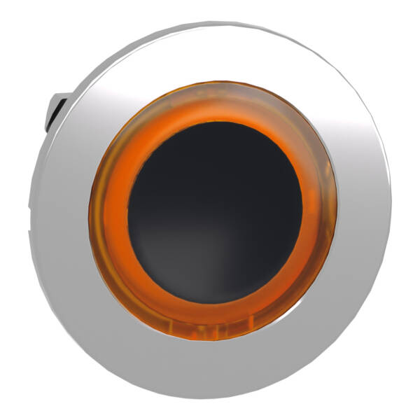 Head for illuminated push button, Harmony XB4, plastic, orange flush, 30mm, universal LED, illuminated ring - Schneider Electric - ZB4FW953