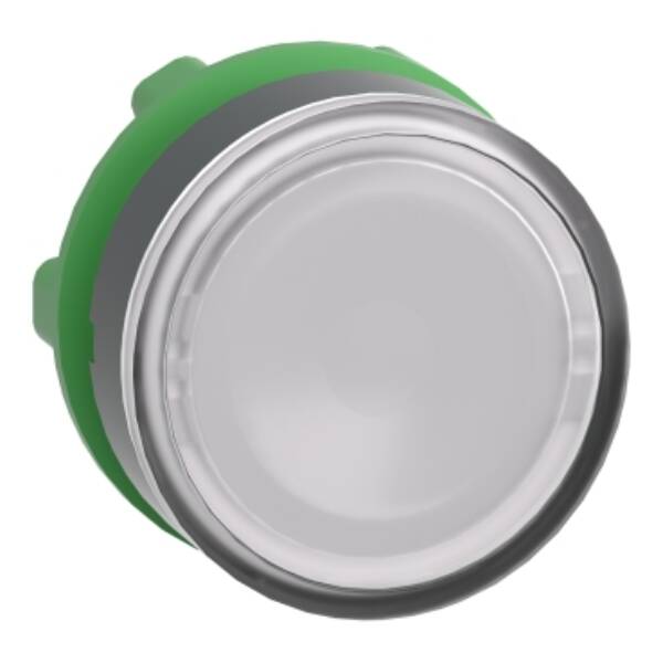 Head for illuminated push button, Harmony XB5, plastic, white flush, 22mm, universal LED, for insetion of legend - Schneider Electric - ZB5AA18
