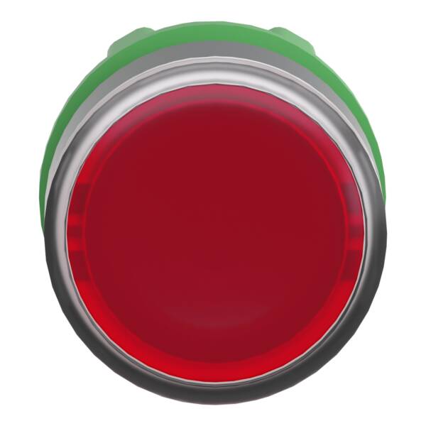 Head for illuminated push button, Harmony XB5, plastic, red flush, 22mm, universal LED, for insetion of legend - Schneider Electric - ZB5AA48
