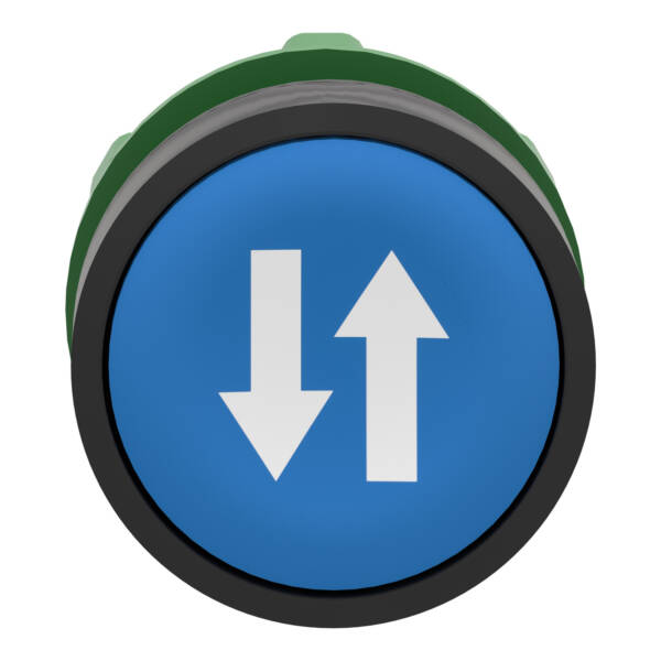blue flush pushbutton head Ø22 spring return "up and down arrows" - Schneider Electric - ZB5AA650