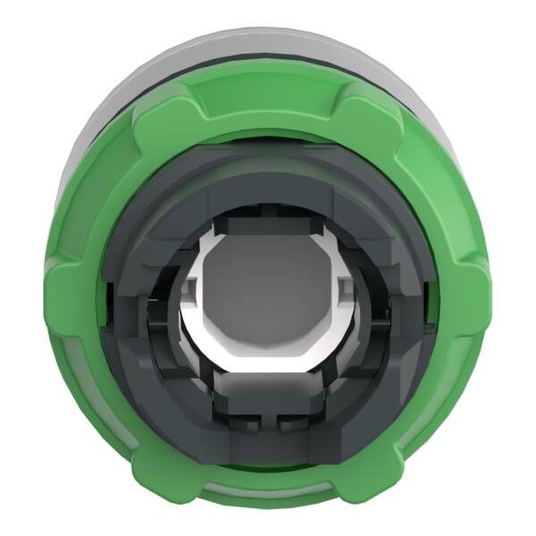 Head for illuminated push button, Harmony XB5, grey bezel, blue flush, 22mm, universal LED, for insertion of legend - Schneider Electric - ZB5AA68C0