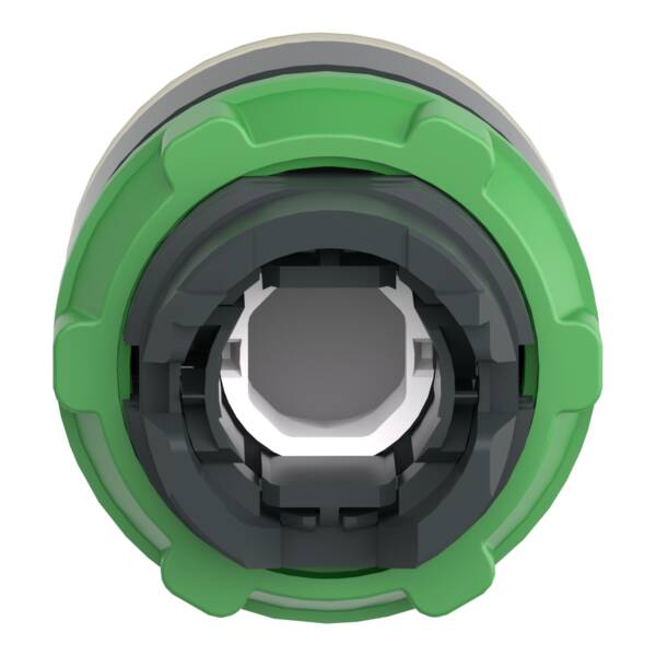 Head for illuminated push button, Harmony XB5, Harmony XALF, dark grey plastic, yellow flush, 22mm, universal LED, - Schneider Electric - ZB5AA88