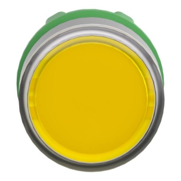 Head for illuminated push button, Harmony XB5, Harmony XALF, grey bezel, yellow flush, 22mm, universal LED, - Schneider Electric - ZB5AA88C0
