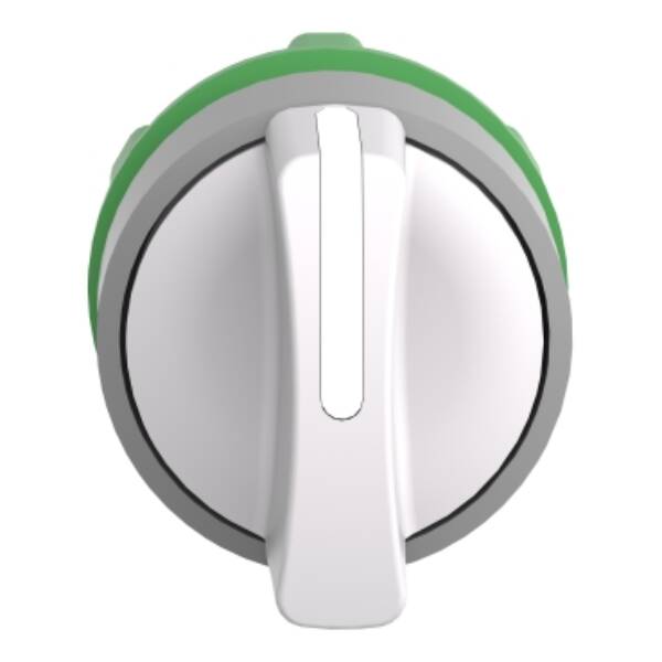 Harmony XB5, Selector switch head, plastic, white, Ø22, 3 positions, stay put, grey bezel - Schneider Electric - ZB5AD301C0