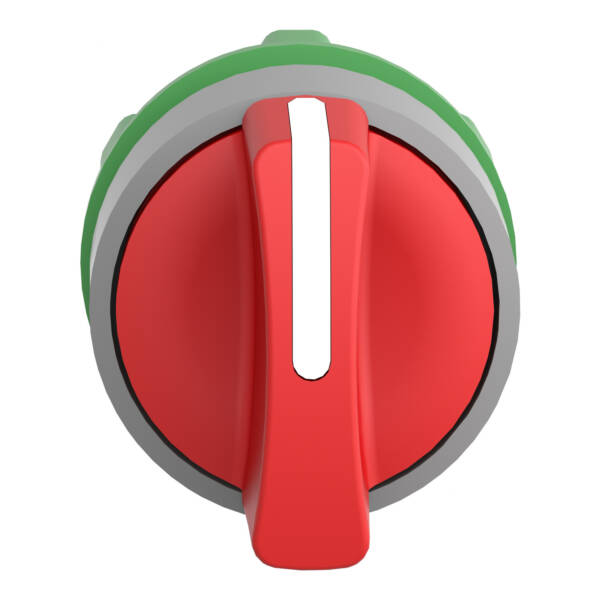 Harmony XB5, Selector switch head, plastic, red, Ø22, 3 positions, stay put, grey bezel - Schneider Electric - ZB5AD304C0