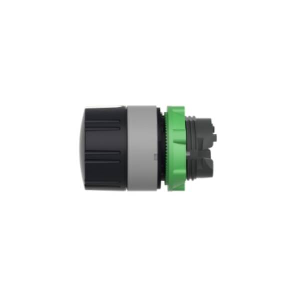 Harmony XB5, Selector switch knurled knob head, plastic, black, Ø22, 3 positions, stay put, grey bezel - Schneider Electric - ZB5AD39C0