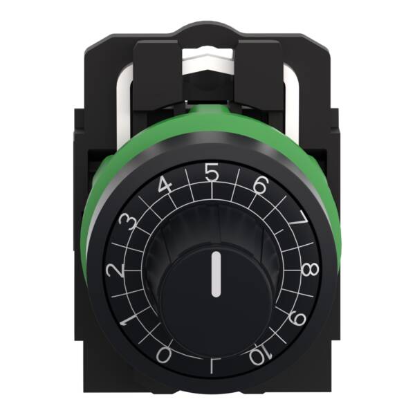 Harmony XB5, Potentiometer head, plastic,black, Ø22, for use with Ø 6 mm shaft - Schneider Electric - ZB5AD912