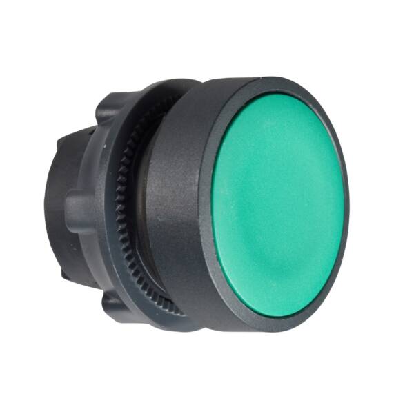 green flush pushbutton head Ø22 push-push unmarked - Schneider Electric - ZB5AH03