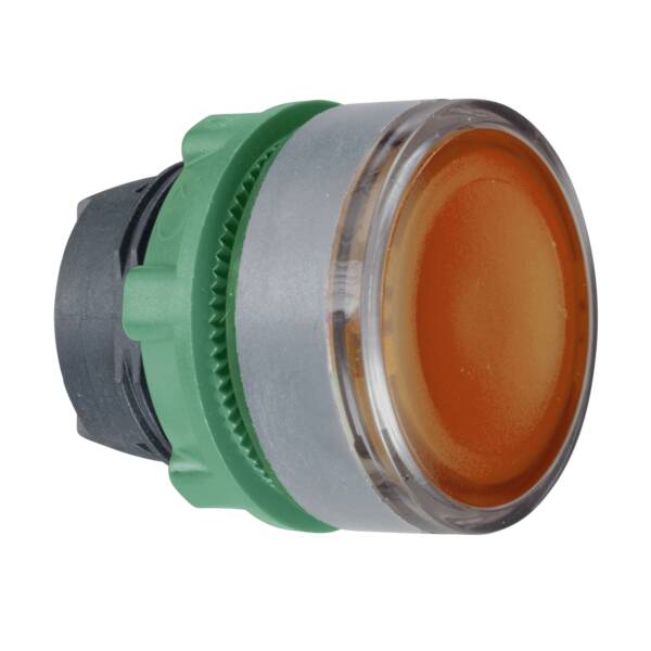 Head for illuminated push button, Harmony XB5, grey bezel, orange flush, 22mm, universal LED, push-push - Schneider Electric - ZB5AH053C0