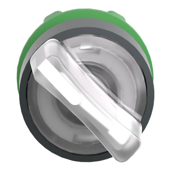 Head for illuminated selector switch, Harmony XB5, dark grey plastic, white handle, 22mm, universal LED, 2 positions - Schneider Electric - ZB5AK1213