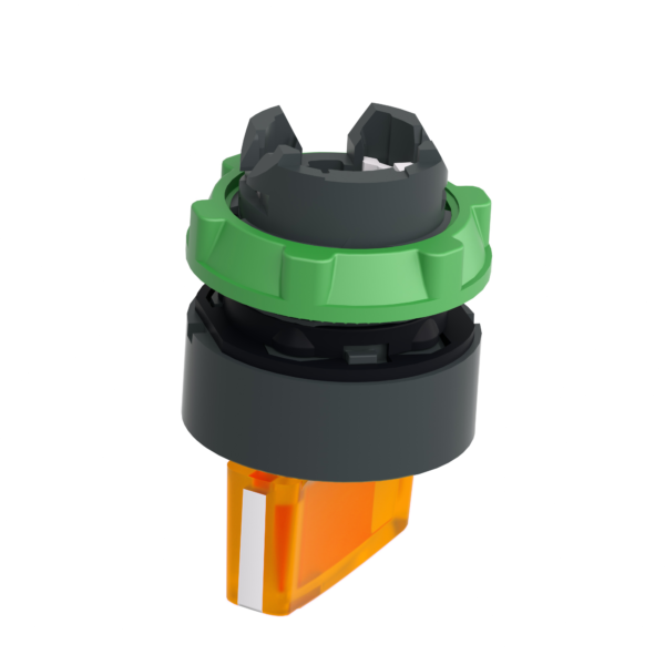 Head for illuminated selector switch, Harmony XB5, dark grey plastic, orange handle, 22mm, universal LED, 2 positions - Schneider Electric - ZB5AK1253