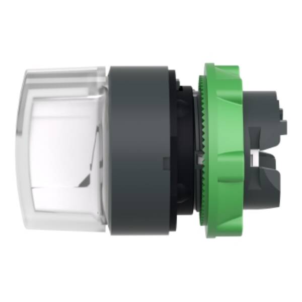 Head for illuminated selector switch, Harmony XB5, grey plastic, white handle, 22mm, universal LED, 3 positions, stay put - Schneider Electric - ZB5AK1313