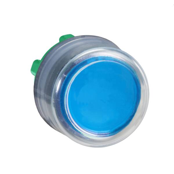 Push button head, plastic, projecting, blue, Ø22, spring return, booted, unmarked - Schneider Electric - ZB5AP6