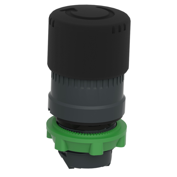 black Ø30 mushroom pushbutton head Ø22 latching turn release - Schneider Electric - ZB5AS42