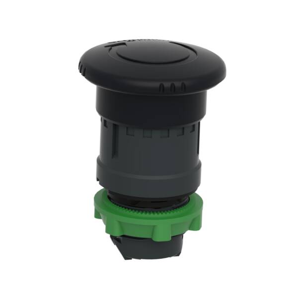 black Ø40 mushroom pushbutton head Ø22 latching turn release - Schneider Electric - ZB5AS52