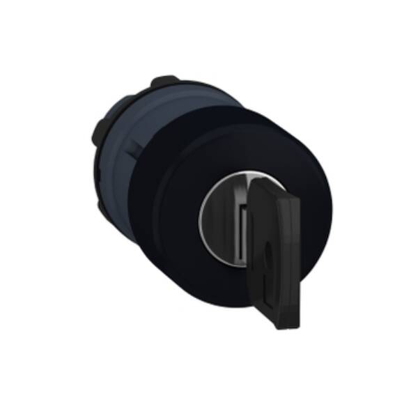 black Ø30 mushroom pushbutton head Ø22 latching key release - Schneider Electric - ZB5AS72