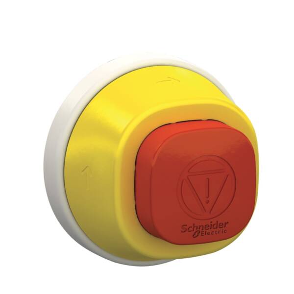 Head for emergency stop push button, Harmony XB5, non ill. red ttr plastic square - Schneider Electric - ZB5AS84W00