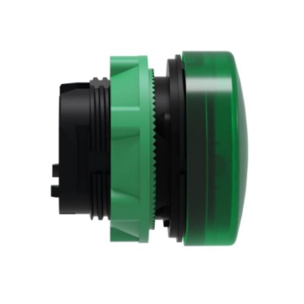 Head for pilot light, Harmony XB5, plastic, green, 22mm, universal LED, plain lens - Schneider Electric - ZB5AV033