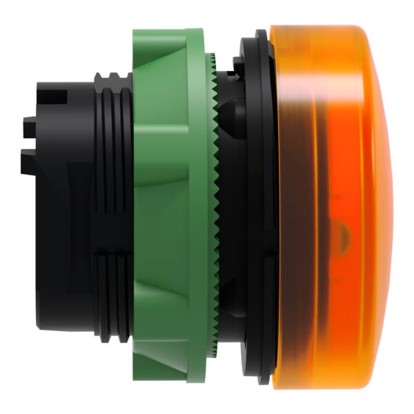 Head for pilot light, Harmony XB5, orange, 22mm, with grooved lens, universal LED - Schneider Electric - ZB5AV053S