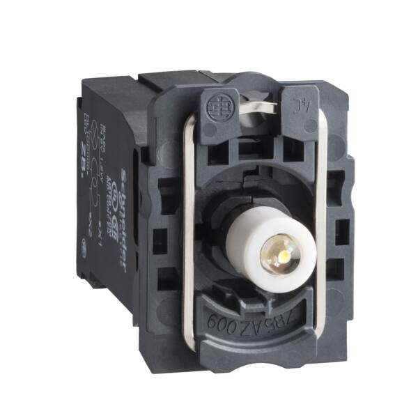 green light block with body/fixing collar with BA9s LED bulb 400V - Schneider Electric - ZB5AV5D3