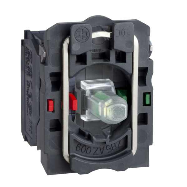 red light block with body/fixing collar with integral LED 230...240V 1NO+1NC - Schneider Electric - ZB5AW0M45