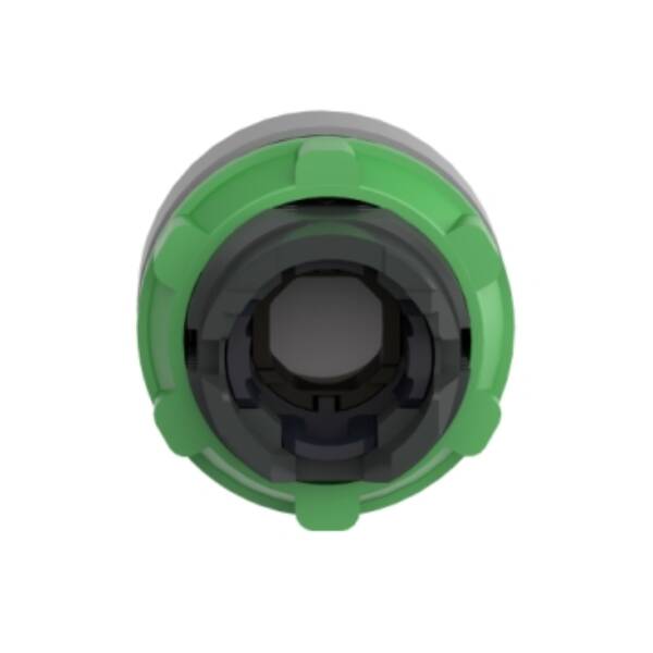 Head for illuminated push button, Harmony XB5, grey bezel, yellow projecting, 22mm, universal LED, plain lens - Schneider Electric - ZB5AW183C0