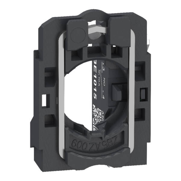Complete body contact assembly, Harmony XB5, single contact, with fixing collar, plastic, 1NO, compact push in terminals - Schneider Electric - ZB5AZ1015