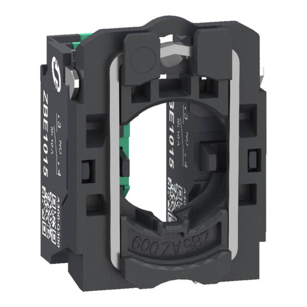 Complete body contact assembly, Harmony XB5, single contact, with fixing collar, plastic, 2NO, compact push in terminals - Schneider Electric - ZB5AZ1035