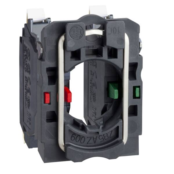 single contact block with body/fixing collar 1NC+1NC spring clamp terminal - Schneider Electric - ZB5AZ1055